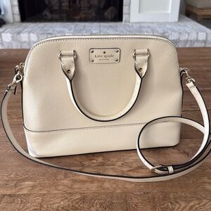 KATE SPADE NEW YORK Wellesley Rachelle Ivory Leather Satchel Bag Purse NWOT